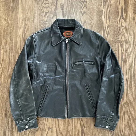 Mens vintage US sheepskin leather jacket